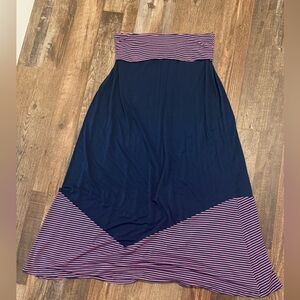 Promesa USA Maxi Skirt Blue with Pink Stripes Size Medium